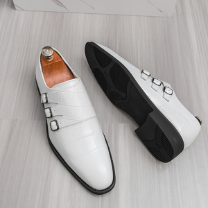 Zapatos de Vestir Negros y Blancos para Hombre, Zapatos de Vestir de PU para Hombre, Cómodos, Transpirables, Formales, de Negocios, Oxfords, de Cuero - Product Image 3