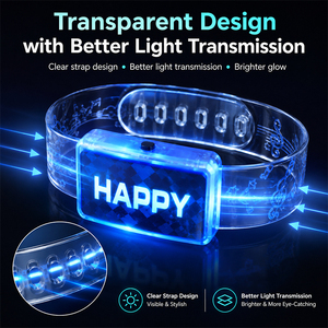 Creative <b>Glow</b>-<b>in</b>-<b>the</b>-<b>dark</b> Concert Prop <b>Watch</b> Luminous Flashing Bracelet With Customizable Logo For Parties - Product Image 6