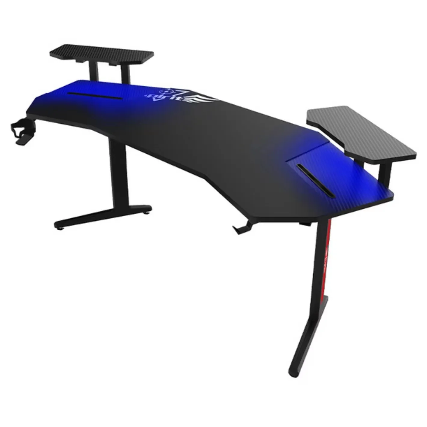 Wing-Shaped Gaming Table Computer Home Office Desk Adjustable Height Desk Standing Desk PC Table