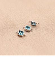 GP nouveau connecteur de lunette de pierre de naissance carrée 14k gold filled S925 connecteur permanent résultats de bijoux en gros