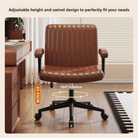 Chaise de bureau moderne en tissu PU de haute qualité, confortable, rembourrée, pivotante, réglable en hauteur, ergonomique, pour bureau, étude, chambre, avec structure en acier.