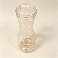 Bouteille en plastique transparente de 500 ml avec logo personnalisé, pour eau, jus, lait, boisson fraîche, conteneur à large ouverture pour jus, thé, café
