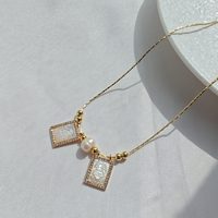 Nouveauté Catholique Naturel Shell Pendentif Colliers Sainte Vierge Marie Sacré Coeur Perle D'eau Douce CZ Charme Collier Bijoux