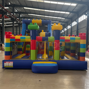 Castillo Inflable para Niños con Tobogán y Pista de Obstáculos con Temática de Bloques, Combinación de Castillo Inflable Húmedo/Seco con Soplador para Fiestas - Product Image 5