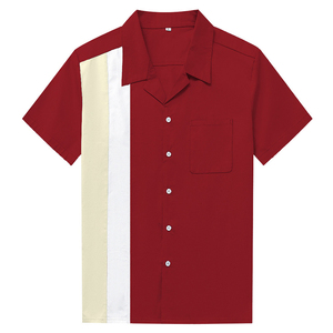 Plus Size Men <strong>Shirt</strong> Short Sleeve Black Red <strong>Rockabilly</strong> Bowling Cotton Casual <strong>Shirts</strong> for Men Camisa Masculina - Product Image 1