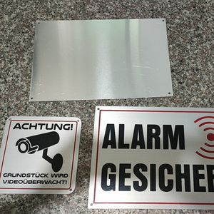 Panneaux d'avertissement réfléchissants en métal, plaques d'alerte <span class=keywords><strong>de</strong></span> sécurité allemandes personnalisées pour la sécurité des propriétés extérieures - Product Image 1