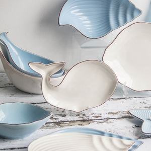 Plato de cerámica personalizado con forma de <span class=keywords><strong>ballena</strong></span> para <span class=keywords><strong>restaurante</strong></span>, vajilla de estilo Popular, precio Factor - Product Image 1