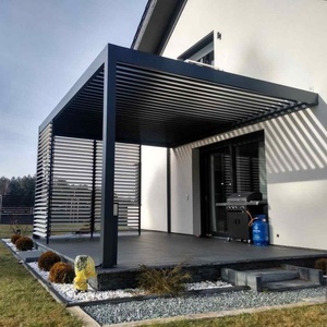 Pérgola de Jardín Exterior de Aleación de Aluminio de Lujo y Económica, con Marco con Recubrimiento en Polvo, Resistente al Agua y a los Rayos UV, para Balcón y Terraza - Product Image 2