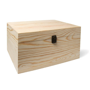 Unfinished Pine Wooden Boxes with Hinged Lid Painted DIY Crafts Storage & Wall Signs Wood Craft Keepsake Case