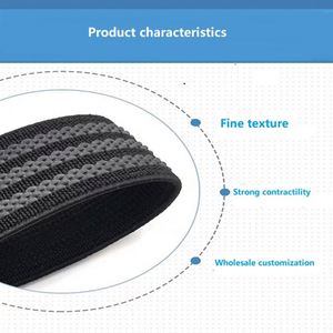 Black Four-wire Latex Non-slip Rubber Band High Elasticity Case Bag Non-slip Rubber Band 2.5CM Polyester Non-slip Rubber Band - Product Image 5