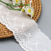Nouvelle couture personnalisée dentelle garniture broderie 100% coton oeillet coton dentelle garniture pour vêtement