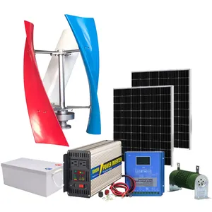 Factory New Design 500w 3000w 3kw 4kw 5kw 10kw 48v/220v Vertical Small Wind Turbine Generator and Solar Hybrid System Kits