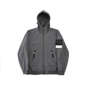 Factory wholesale trendy casual 100% cotton stone oversized streetwear island sport clothing <b>zipper</b> <b>jacket</b> for men - Product Image 2