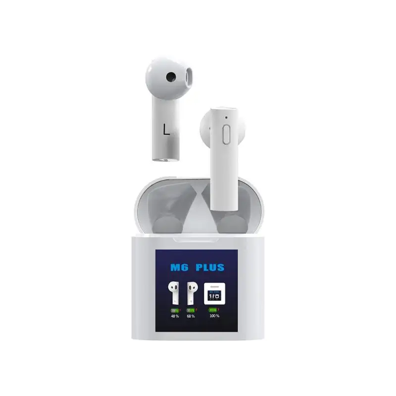Oreillettes sans fil BT M6 PLUS TWS, écouteurs avec affichage LED, intra-auriculaires, casque d'écoute pour sport, avec Mini-mesure de la température
