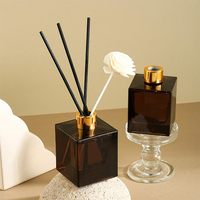 Diffuseur de parfum en verre carré moderne de 200 ml en gros, bouteille de haute qualité pour l'aromathérapie, huiles parfumées pour la maison