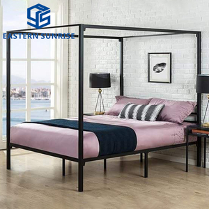 Lit à baldaquin de style palais de haute qualité, taille double, inspiré des princesses, avec cadre robuste pour adultes et enfants - Product Image 6