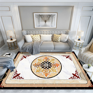 Tapis rectangulaire classique à motifs floraux, fabriqué à la machine, synthétique, à poils ras, antidérapant, pour salon - Product Image 6