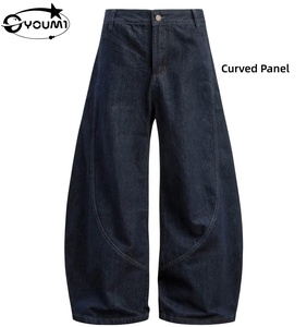 <span class=keywords><strong>Jeans</strong></span> da <span class=keywords><strong>Uomo</strong></span> Oversize in Denim con Pannelli Curvi, Gamba Larga, Stile Streetwear, Vestibilità Ampia e <span class=keywords><strong>Vita</strong></span> <span class=keywords><strong>Bassa</strong></span>, Personalizzabili ODM dal Produttore - Product Image 2