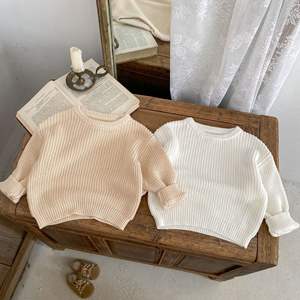Herbst und Frühling Neue Kinder bekleidung Langarm-Strick pullover für Mädchen mit einfarbigem Baby oberteil - Product Image 1