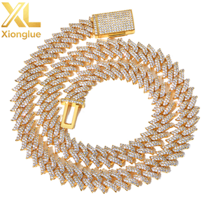 Fashion Men's Hiphop Rap Jewelry Chunky 15mm Alloy Two Rows <b>Iced</b> <b>Out</b> Crystal Thorns Gold Silver Cuban <b>Chain</b> Necklace Bracelets - Product Image 5