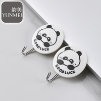 Crochet mural auto-adhésif en PS motif panda mignon porte-bonheur, sans perçage, pour rangement de cuisine