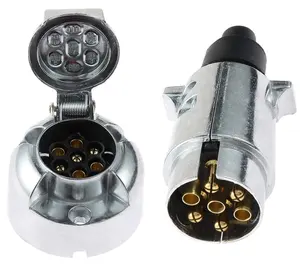 OEM 7 Pin trailer Plug 12 V Socket kit/set Aluminium Alloy Towing Hitch 7 Pin Male and Female for Truck Camper Van Boat