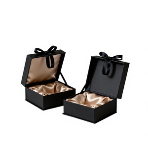 Emballage de parfum noir de luxe personnalisable, boîtes cadeaux en papier imitation bois, carton rigide orné pour une protection optimale - Product Image 2