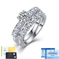 Cincin Perak S925 Moissanite yang Dapat Ditumpuk, Cincin Wanita Modis, Nuansa Mewah Ringan, Cincin Personalisasi Kelas Atas