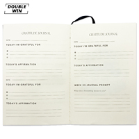 Couverture en tissu de lin à impression personnalisée sans date Journal de gratitude pour l'auto-développement quotidien