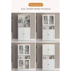 Meubles de salon modernes de style européen Bibliothèque en métal avec portes en verre Armoire de rangement en acier pour la maison Bibliothèque - Product Image 6