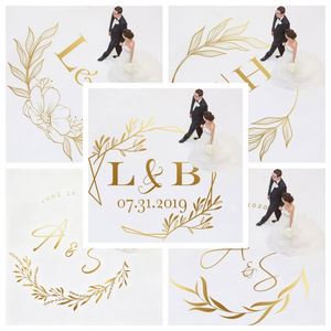 Autocollant personnalisé pour piste de danse de mariage, autocollant de sol en vinyle avec initiales personnalisées pour réceptions, décoration de fête, signalétique artistique au sol - Product Image 4