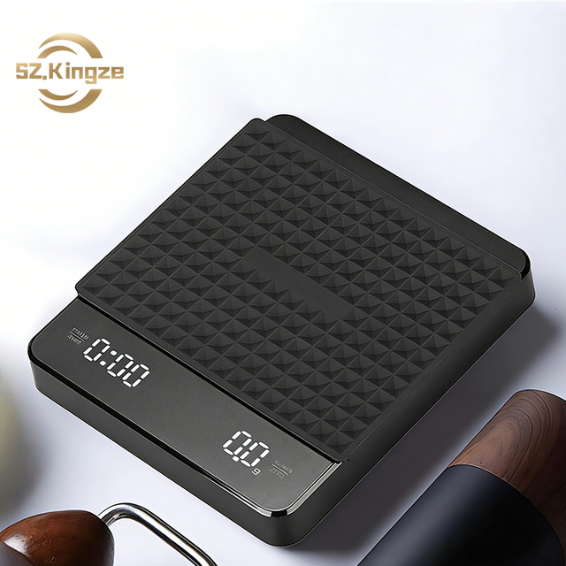 Kingze Modern 3kg/0.1g Pour Over Drip Espresso Scale Rechargeable Mini Portable Electronic Digital Coffee Scale with Timer