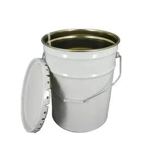 stainless empty steel metal tin drum/pail/can/bucket/container with lid and handle