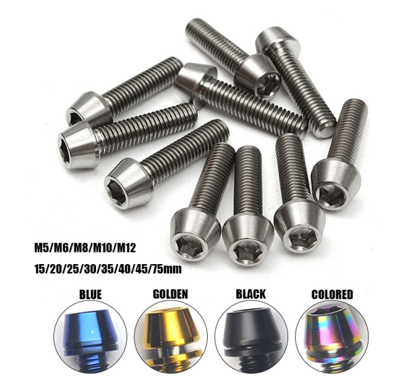 China Button Head Hexagonal Raw rainbow Anodized Titanium Gr5