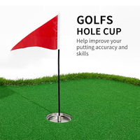 Accessoires de pratique de golf en acier inoxydable de gros mettant des tasses et des drapeaux verts trou drapeau tasse et drapeau