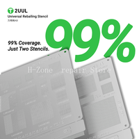 2UUL BG02 Stencil Reballing BGA Multifungsi Universal dengan Jarak 0.3/0.35/0.4 untuk CPU, NAND, WiFi, dan IC Power, Template Penanaman Timah