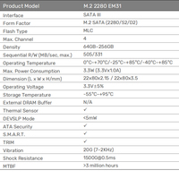 SSD SATA M.2 2280 multi-températures sans DRAM, performances stables pour les appareils HMI d'interaction homme-machine industrielle