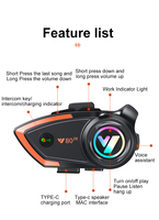 Étanche Y80-2X pour interphone 5.0 bidirectionnel, casque de navigation tout-terrain avec assistant vocal pour motos