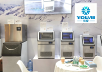 Machine à glaçons commerciale 45 kg/24h pour eau du robinet filtrée et eau en fût, avec fonction de réservation bidirectionnelle, marche/arrêt et réglage de l'heure