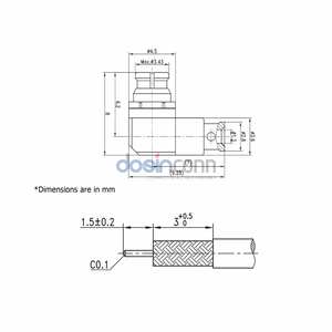 Smp nối nữ DC-26.5GHz 18Ghz Angled hàn loại GPO SMP nối cho rg405 rg402 047 085 <span class=keywords><strong>c</strong></span>áp đồng trụ<span class=keywords><strong>c</strong></span> - Product Image 3