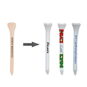 Tee de golf en bambou personnalisé de 7 pouces avec marquages de couleur imprimés pour l'entraînement et la pratique du golf, directement de l'usine. - Product Image 2