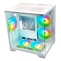 Manmu Boîtier d'ordinateur Pc Panneau en verre trempé Boîtier de jeu Micro-Atx Boîtier d'ordinateur de jeu Cabinet Cpu
