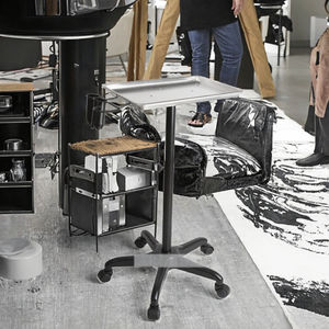 Chariot de rangement pour salon de coiffure commercial réglable JINYI SY001, couleur unie moderne, chariot de barbier à 4 roues, matériau en fer, salon - Product Image 3