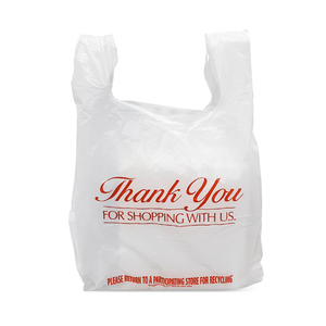 ถุงพลาสติก HDPE แบบเสื้อยืด รีไซเคิลได้ ผลิตตามสั่ง พร้อมหูหิ้วแบบคลาสสิก สำหรับใส่เสื้อผ้า รองเท้า เหมาะสำหรับร้านขายของชำและซูเปอร์มาร์เก็ต - Product Image 3