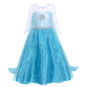 Robe de princesse Maxi en dentelle et perles pour filles, costume de <span class=keywords><strong>reine</strong></span> <span class=keywords><strong>des</strong></span> <span class=keywords><strong>neiges</strong></span>, pour fête printanière, robe de fête pour enfants, Halloween, Noël - Product Image 4