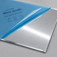 Plaque de miroir acrylique doré hautement réfléchissant, surface dure, sans cadre, miroir acrylique doré, plaque de miroir plastique argenté bidirectionnel