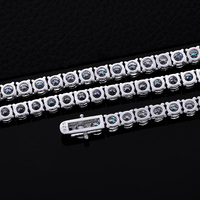 Collier Tennis en Moissanite, Chaîne en Argent Sterling 925, Vente en Gros, Sertissage Griffe VVS, Bijoux Personnalisés avec Logo, Fournisseur d'Usine OEM