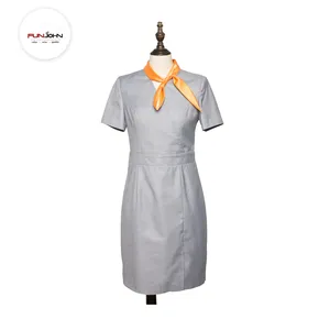 Uçuş görevlisi/demiryolu hostes elbise ve ceket havayolu mürettebat üniforma özel tasarım bayanlar havayolu hostes üniforma