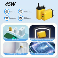 Gan Wholesale 45W Super Mobile Fast Type C Head 45W USB-C Wall PD Adapter Charging PLUG UK PLUG Wall Charger Charging PLUG