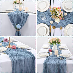 Elegante camino de mesa de crepé de 1,8/3/4M, estopilla tejida duradera para boda, fiesta, y uso en Hotel decoración del hogar, estilo Simple - Product Image 4